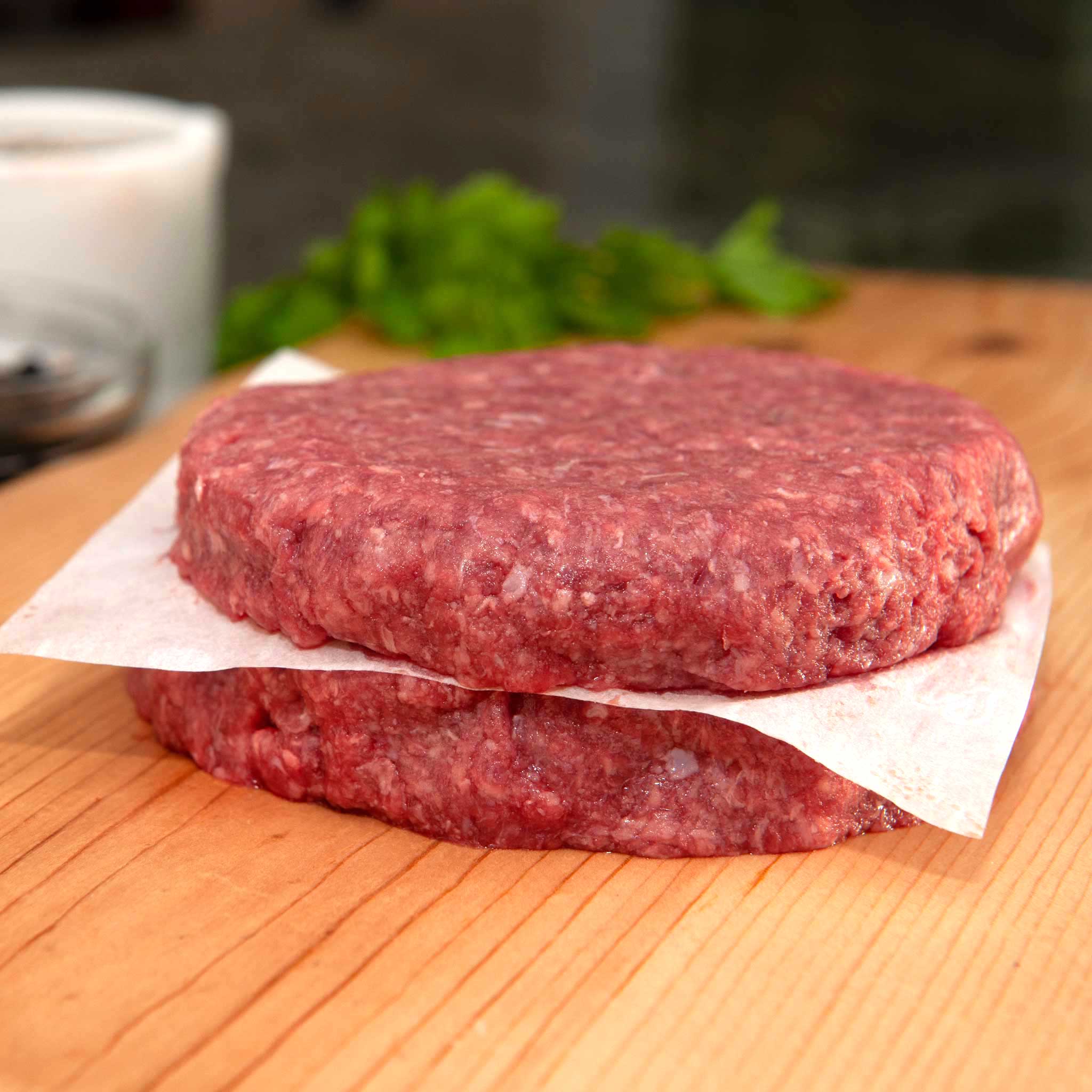 Grass fed burger patties - buy local beef - Acabonac Farms